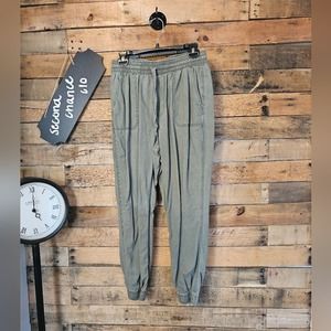 Hollister women's olive green high waist jogger pull on pants size medium